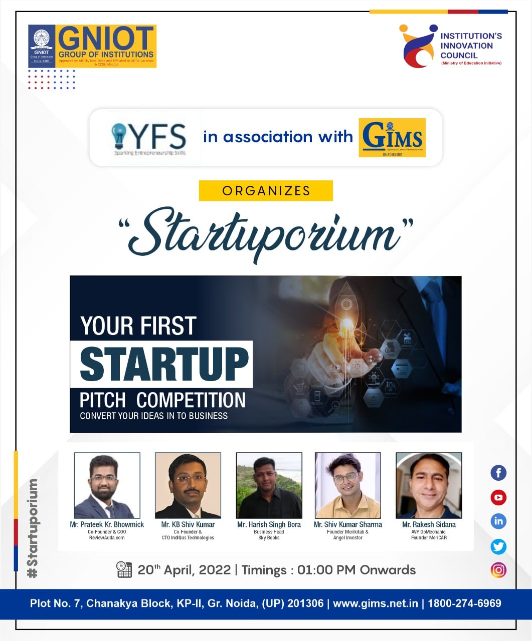 Startuporium Your First Startup Pitch Competition Best PGDM College